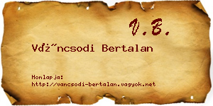 Váncsodi Bertalan névjegykártya
